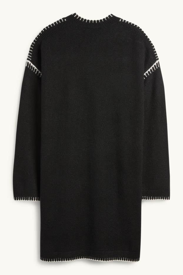 Dames - Gebreide jurk - straight fit - zwart