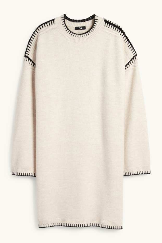 Donna - Vestito in maglia - straight fit - beige chiaro