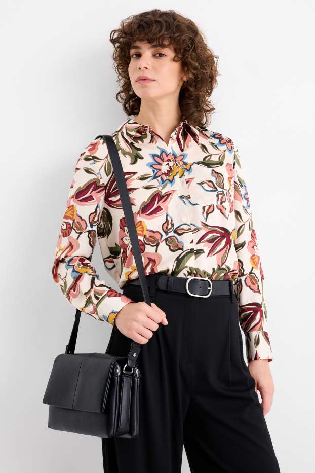 Donna - Borsa a tracolla - similpelle - nero