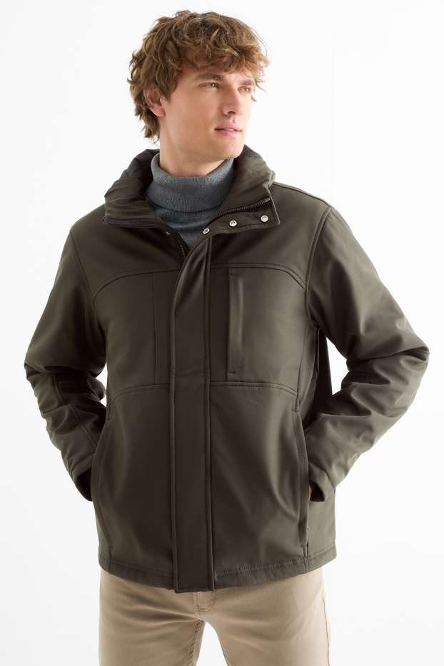 Home - Jaqueta softshell - enconxat - resistent a l’aigua - 4 Way Stretch - verd fosc