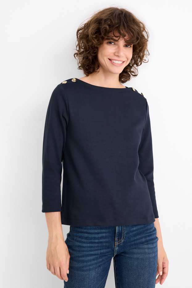 Women - Long sleeve top - dark blue