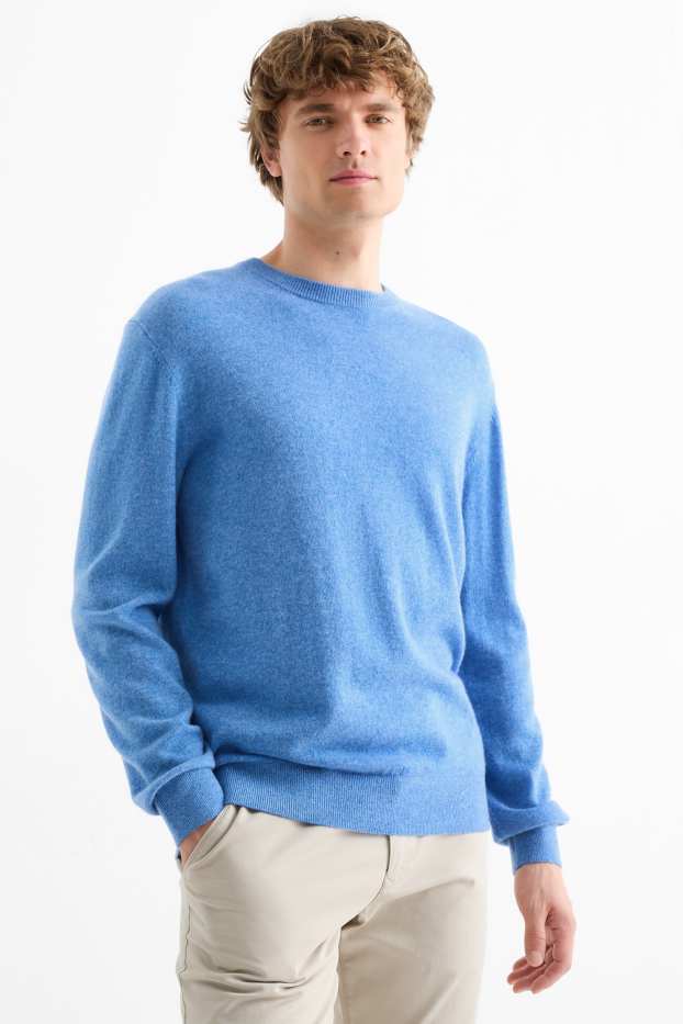 Men - Cashmere jumper - blue
