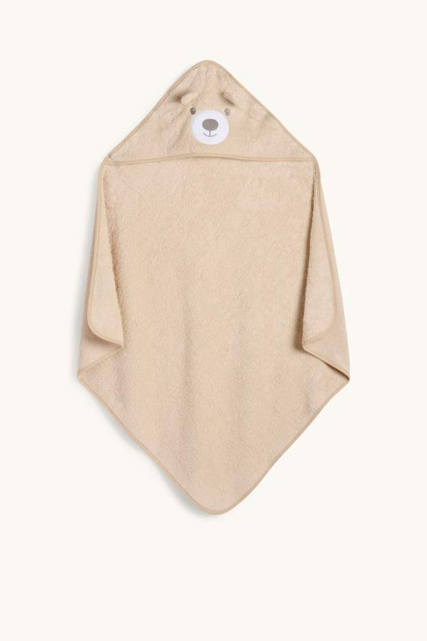 Bébés garçons - Ourson - serviette à capuche pour bébé - beige