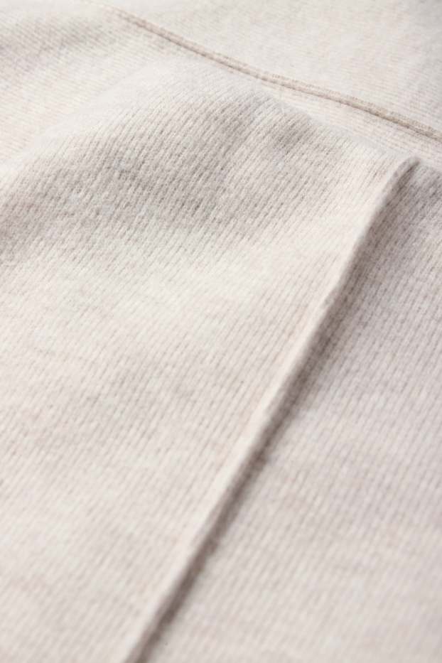 Damen - Jogginghose - gerippt - beige