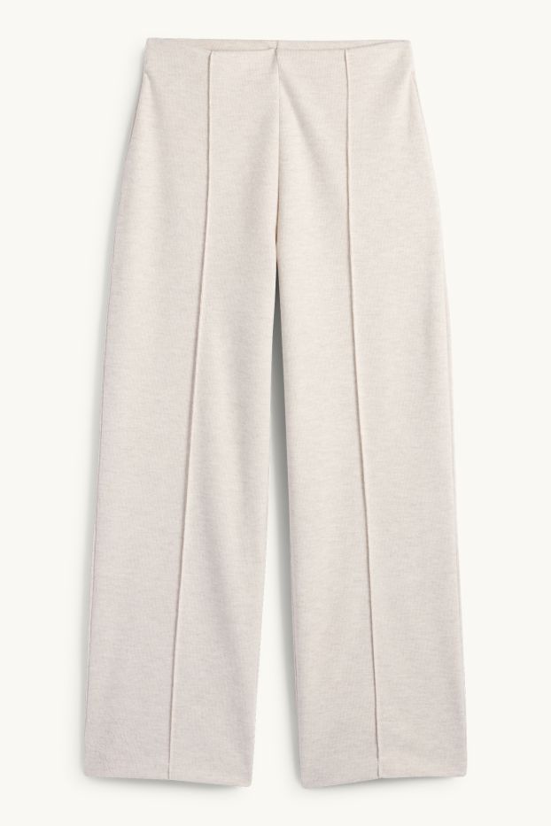 Damen - Jogginghose - gerippt - beige