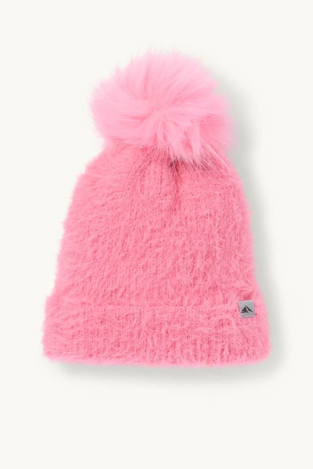 Kinder Mädchen - Ski-Bommelmütze - pink