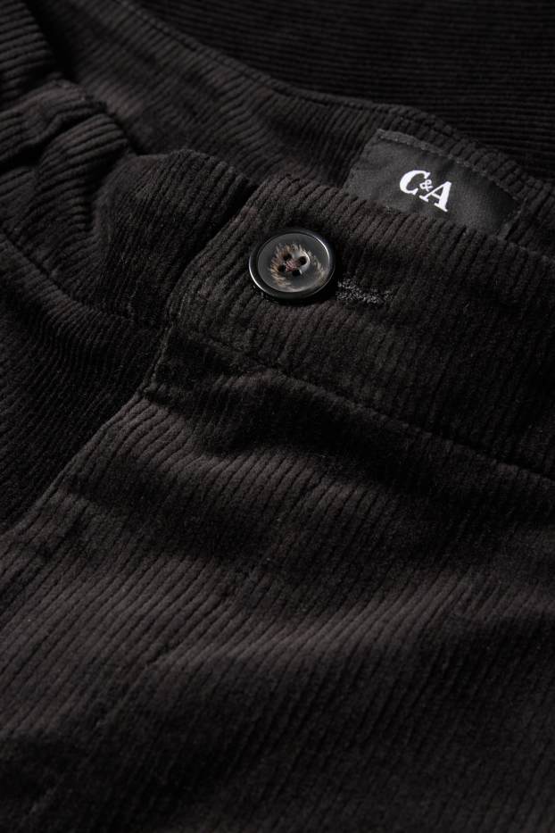 Heren - Corduroy chino - regular fit - zwart