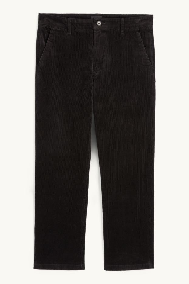 Heren - Corduroy chino - regular fit - zwart