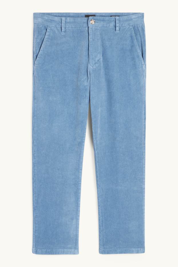 Hommes - Chino en velours côtelé - regular fit - bleu clair
