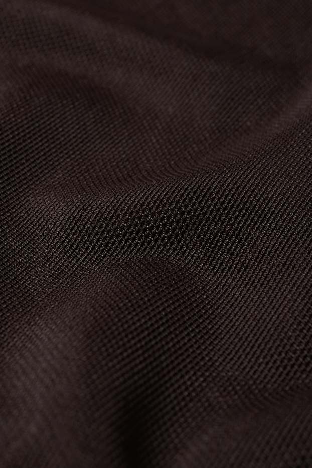 Femmes - Haut à manches longues court - slim fit - filet - noir