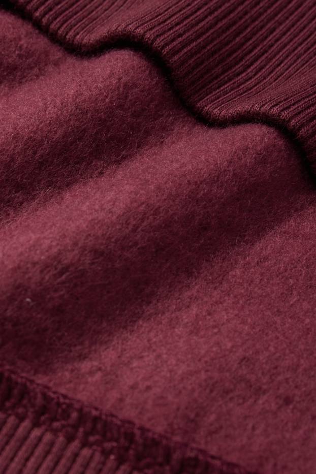 Femei - Bluză de molton - vișiniu