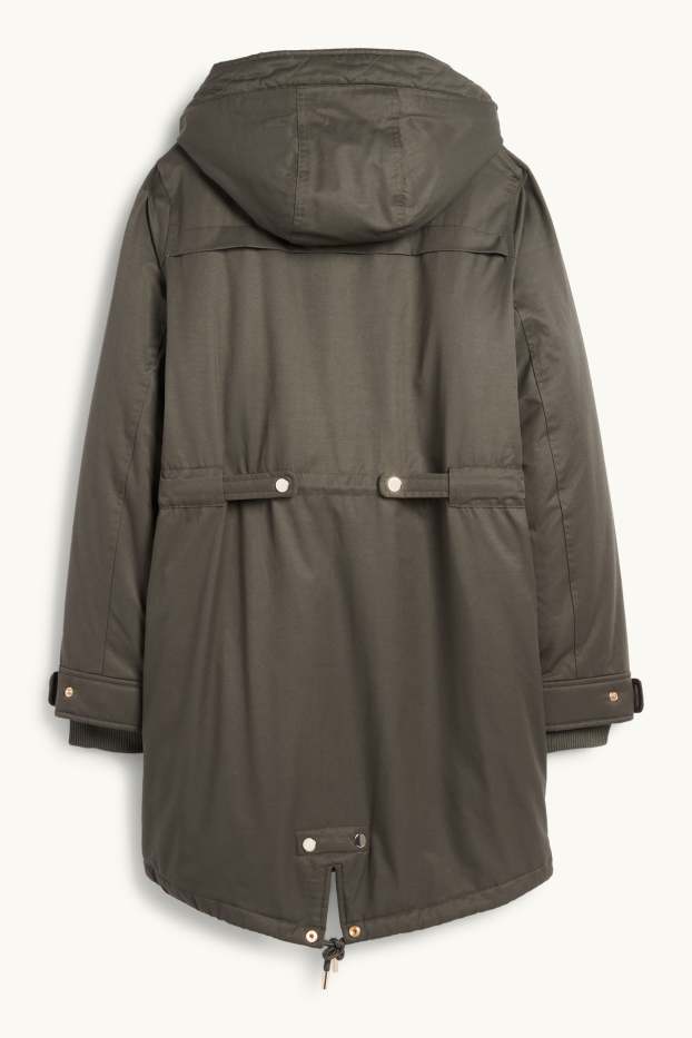 Women - Parka with hood - lined - green