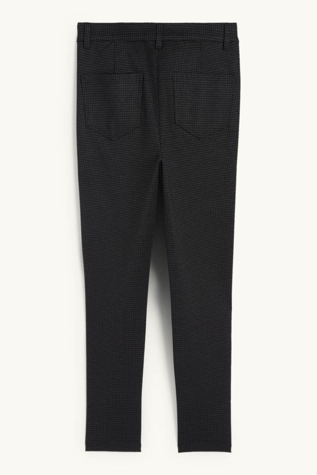 Dames - Legging - geruit - donkergrijs