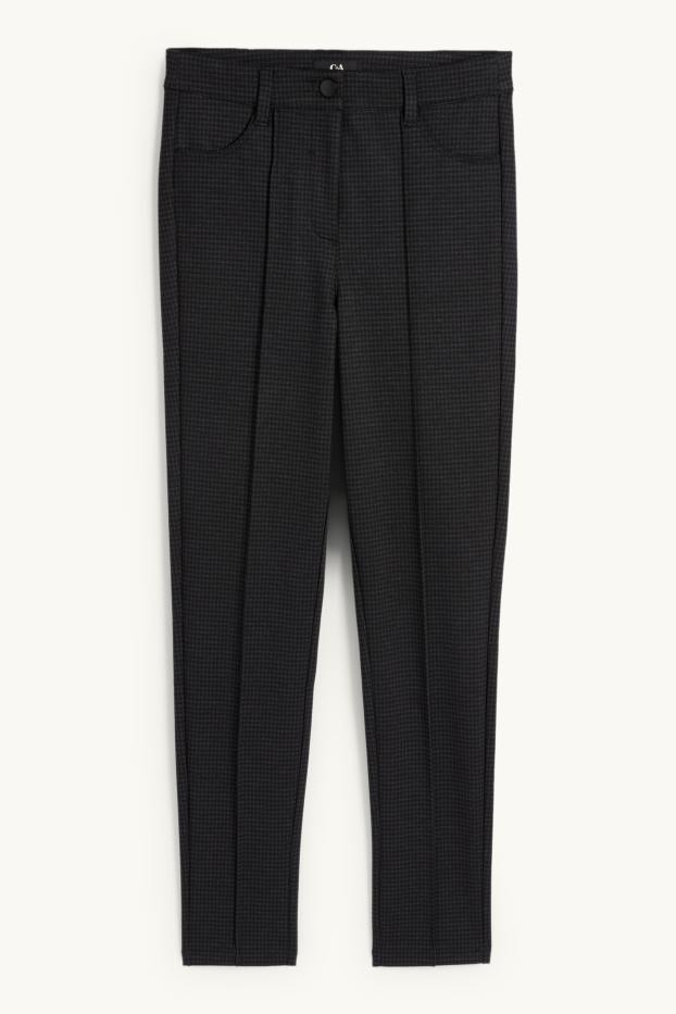 Dames - Legging - geruit - donkergrijs