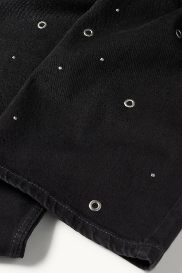 Niñas - Wide leg jeans - vaqueros - gris oscuro