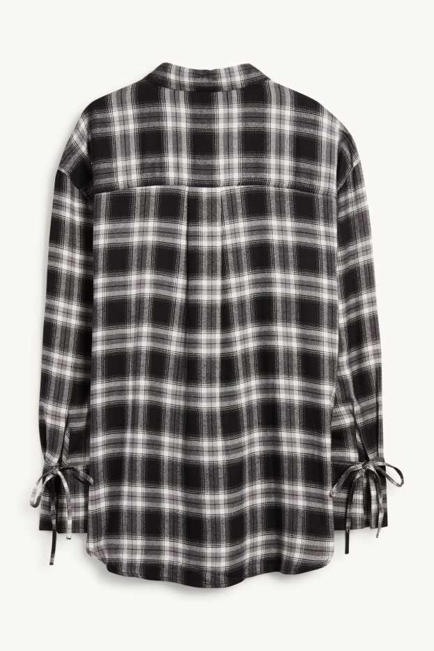 Donna - Blusa - a quadretti - nero / grigio