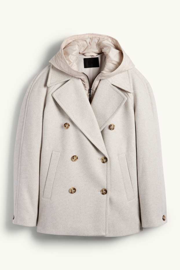 Femmes - Veste avec capuche - beige clair