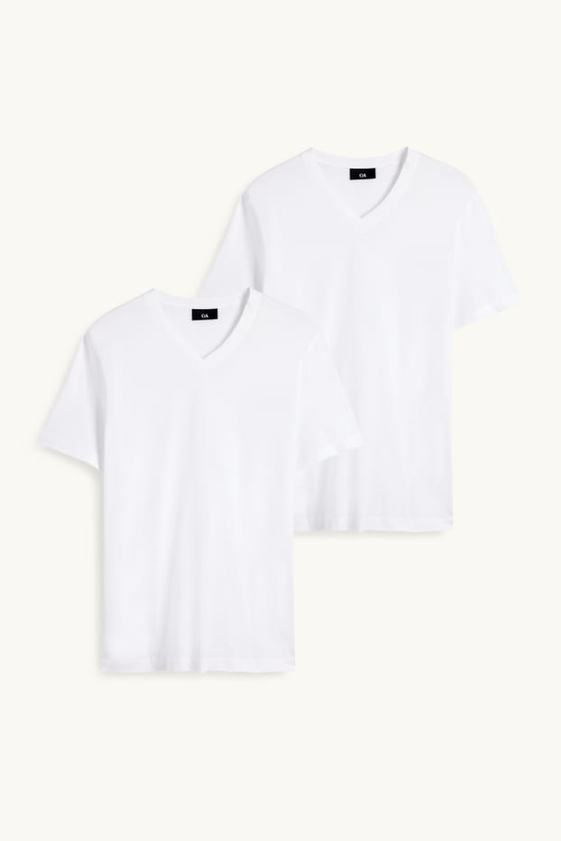 Men - Multipack of 2 - T-shirt - regular fit - white