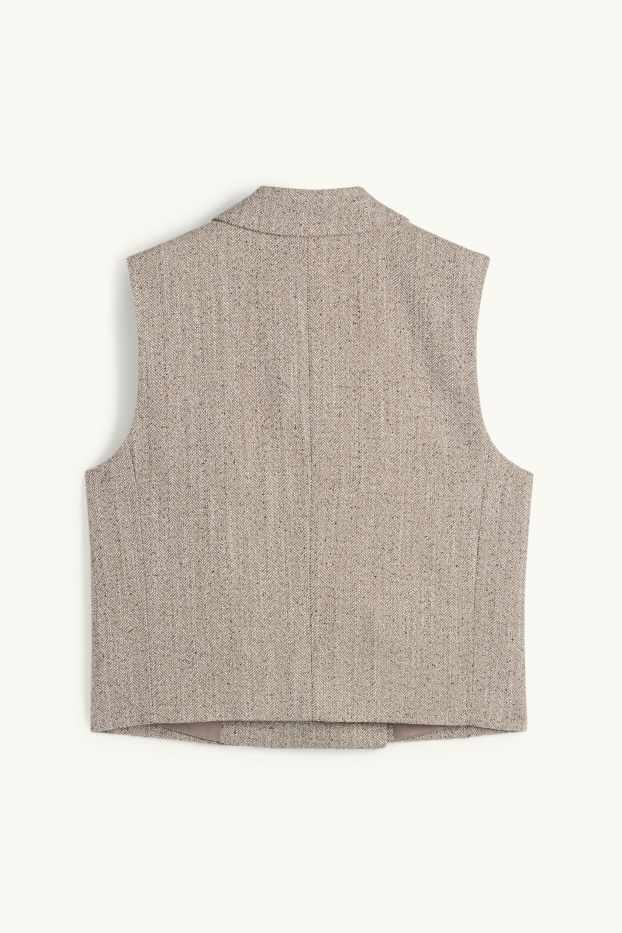 Femei - Vestă office - regular fit - structurată - gri melanj