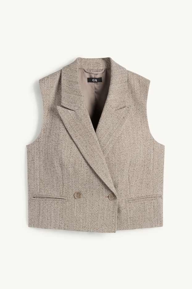 Femei - Vestă office - regular fit - structurată - gri melanj