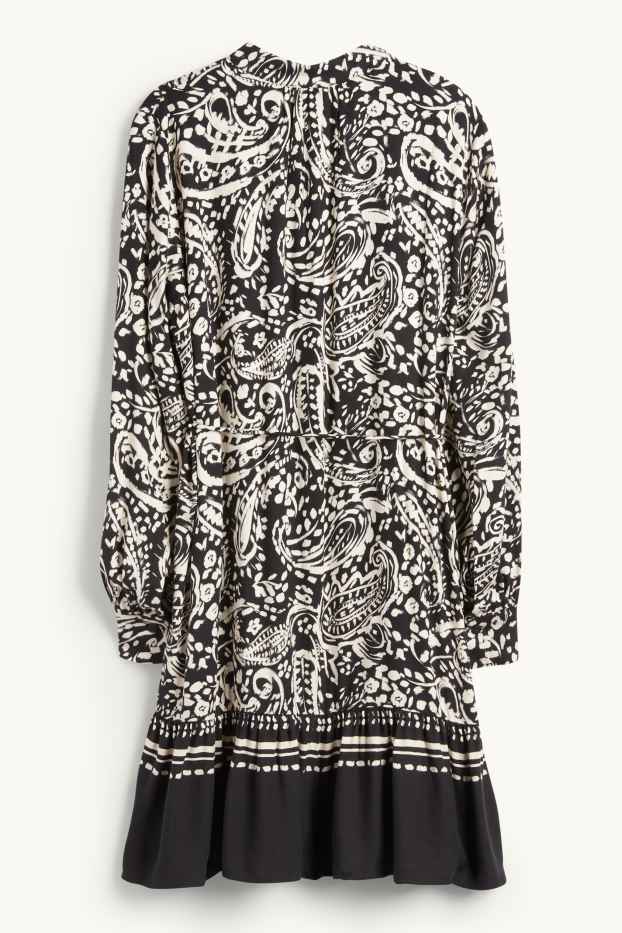 Women - Shirt dress - patterned - black / beige