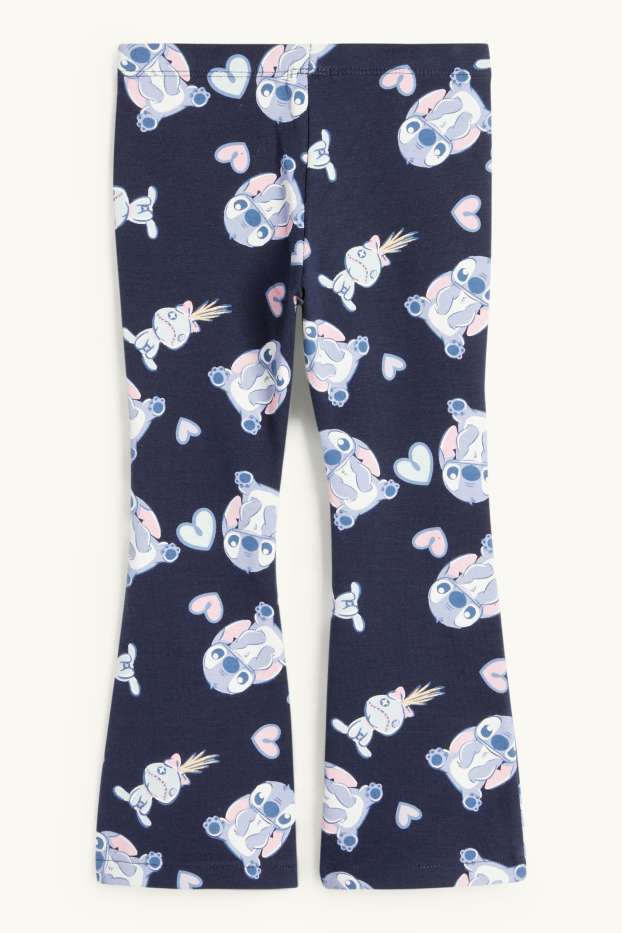 Kinder Mädchen - Lilo & Stich - Flared Thermoleggings - dunkelblau