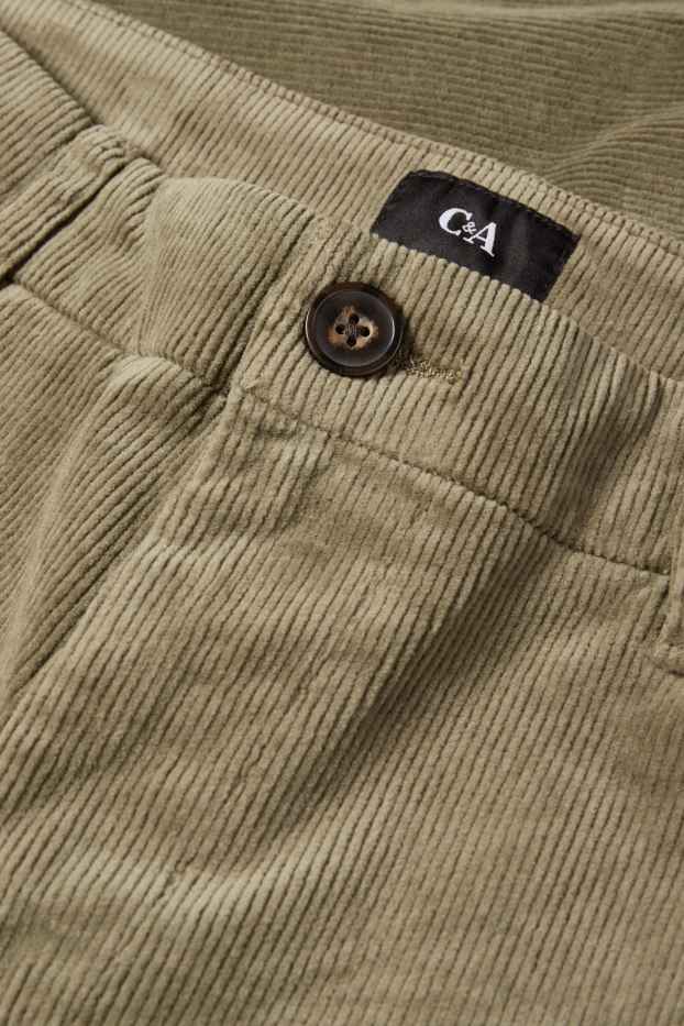 Hommes - Chino en velours côtelé - regular fit - kaki
