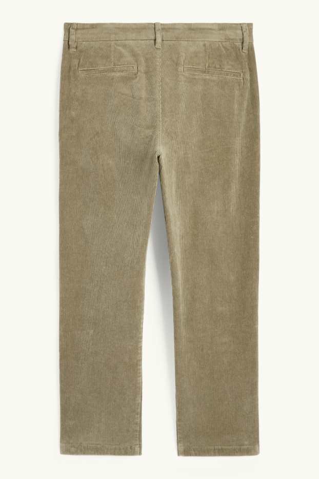 Hommes - Chino en velours côtelé - regular fit - kaki