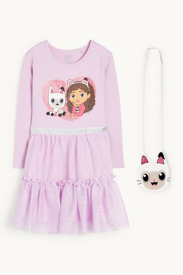 Bambine - La casa delle bambole di Gabby - set - vestito e borsa - viola chiaro