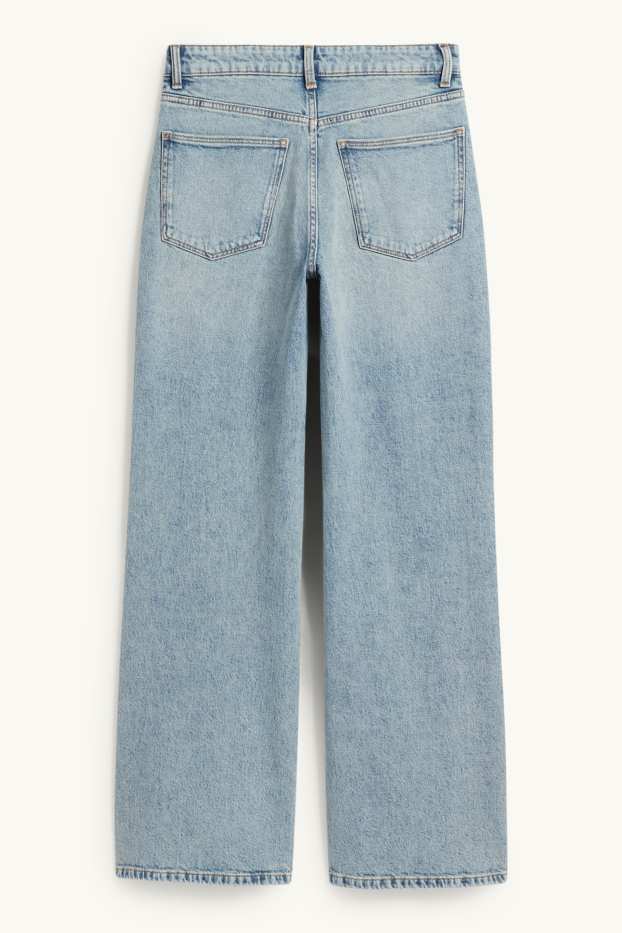 Damen - Wide Leg Jeans - Mid Waist - helljeansblau