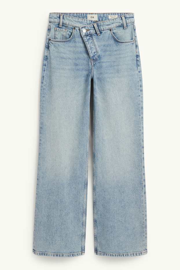 Damen - Wide Leg Jeans - Mid Waist - helljeansblau