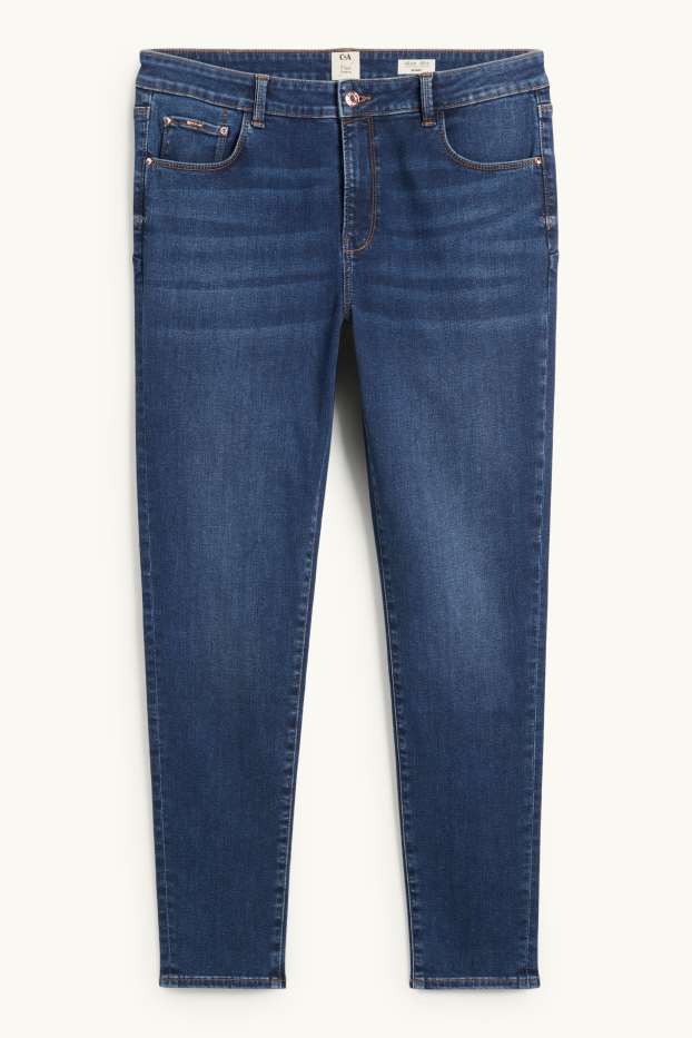 Femei - Skinny jeans - talie medie - jeans modelatori - LYCRA® - denim-albastru închis