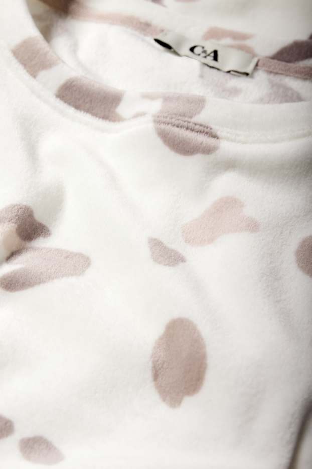 Femei - Cămașă de noapte - imprimeu de leopard - alb