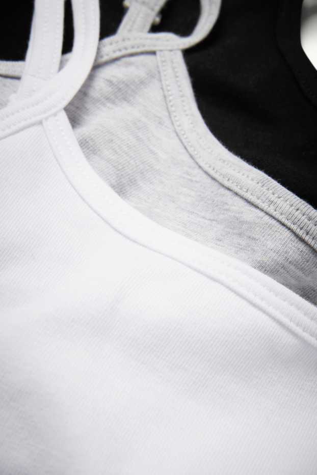 Kinderen: meisjes - Set van 3 - bustier - wit / zwart