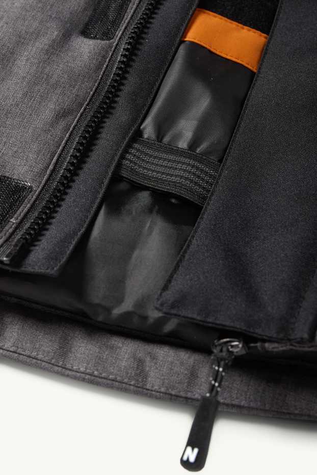 Enfants garçons - Veste de ski à capuche - imperméable - noir