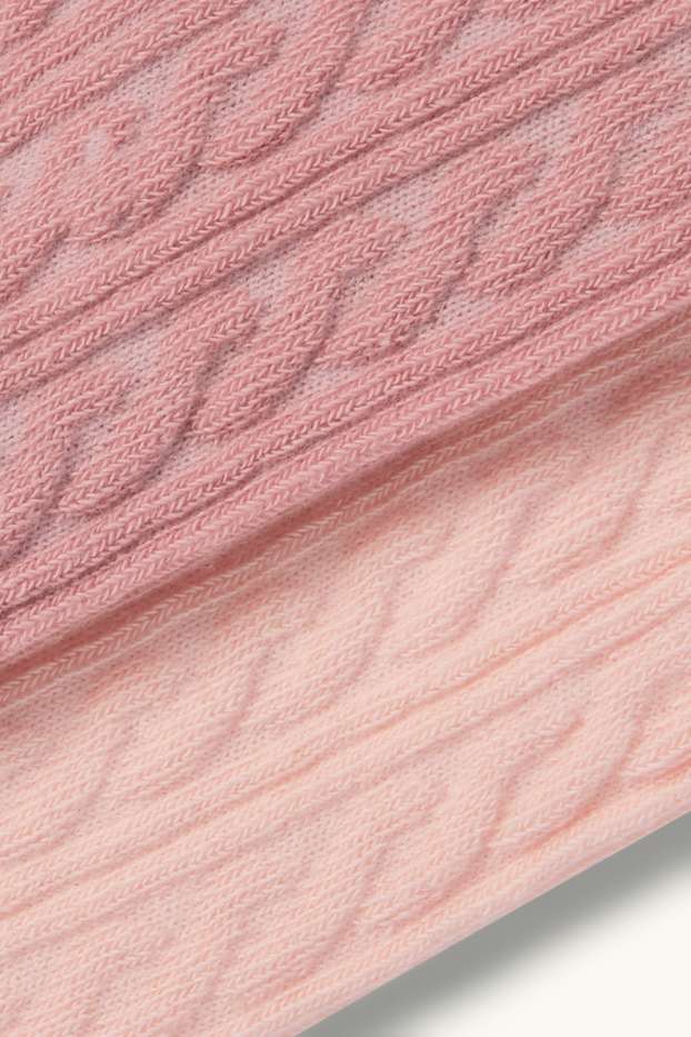 Copii - Fete - Multipack 2 perechi - dresuri - cu torsade - roz închis