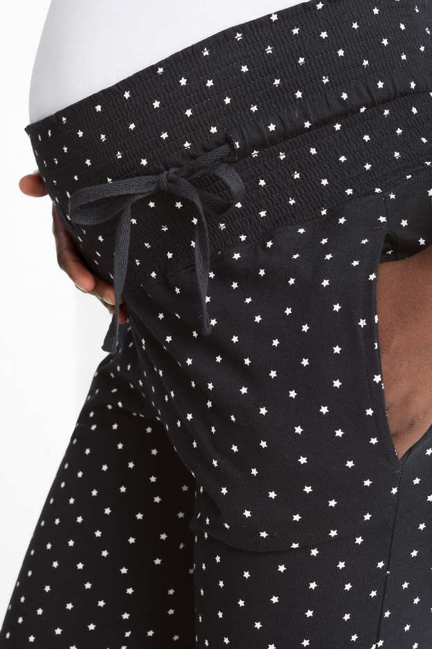 Femmes - Bas de pyjama de grossesse - à motif - noir