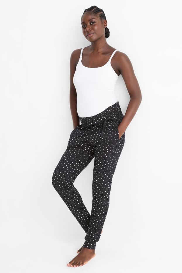 Femmes - Bas de pyjama de grossesse - à motif - noir