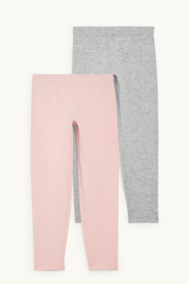 Kinderen: meisjes - Set van 2 - thermolegging - roze