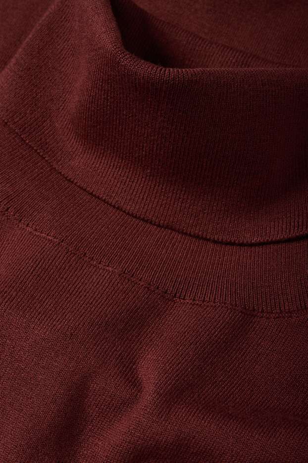 Femei - Rochie din tricot - straight fit - bordo