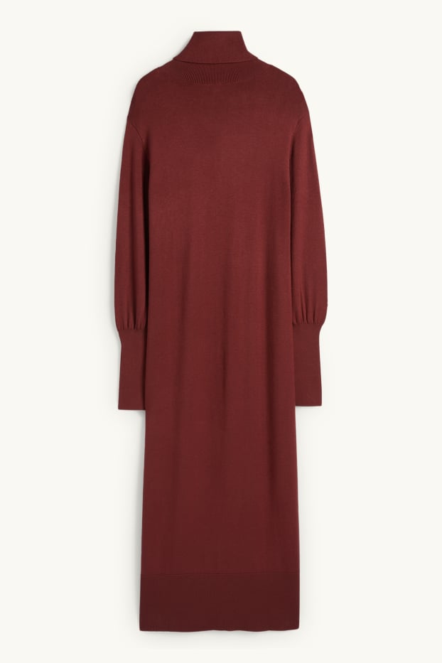 Femei - Rochie din tricot - straight fit - bordo