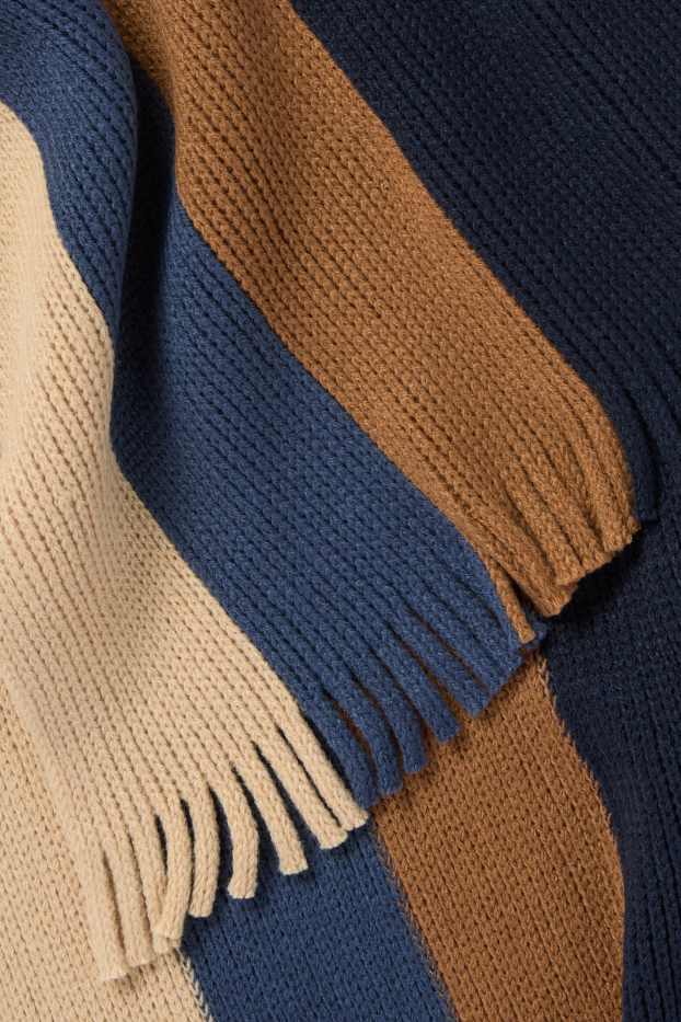 Herren - Strick-Schal - gestreift - blau