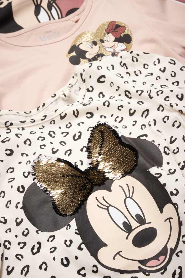 Children Girls - Multipack of 3 - Minnie Mouse - long sleeve top - shiny - cremewhite