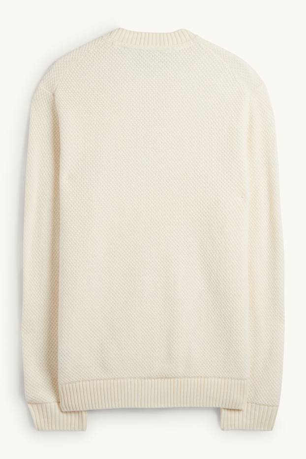 Bărbați - Pulover - structurat - crem