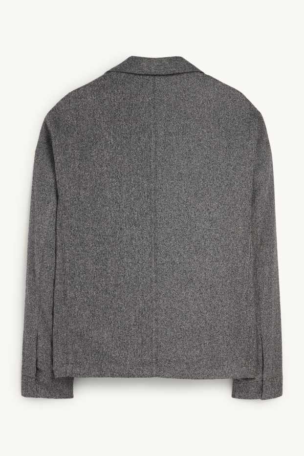 Herren - Baukasten-Sakko - Regular Fit - Stretch - strukturiert - grau