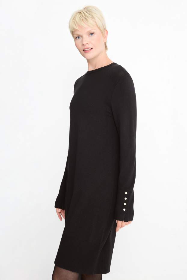 Femmes - Robe en maille - noir