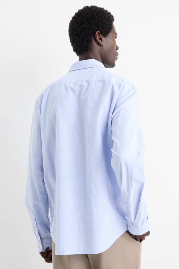 Pánské - Košile - regular fit - button-down - světle modrá