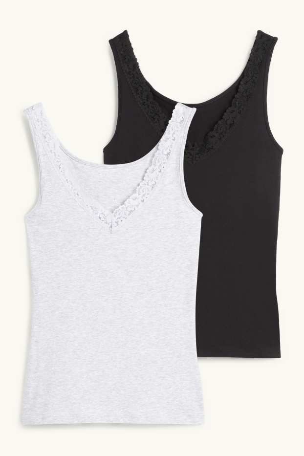 Femmes - Lot de 2 - caracos - gris / noir