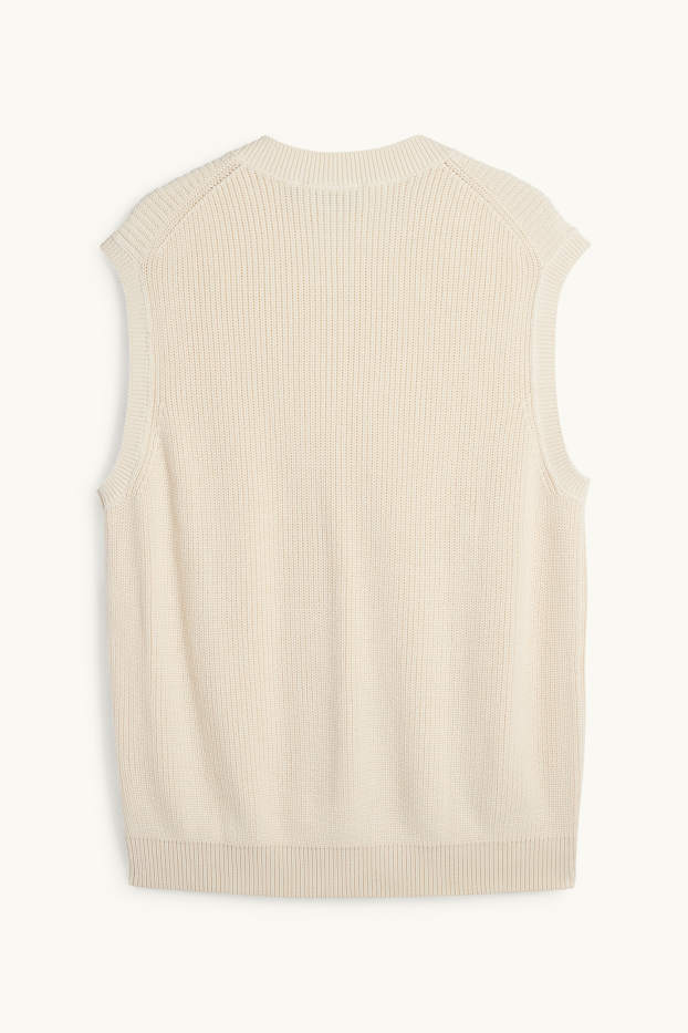 Hommes - Débardeur - finition côtelée - beige clair