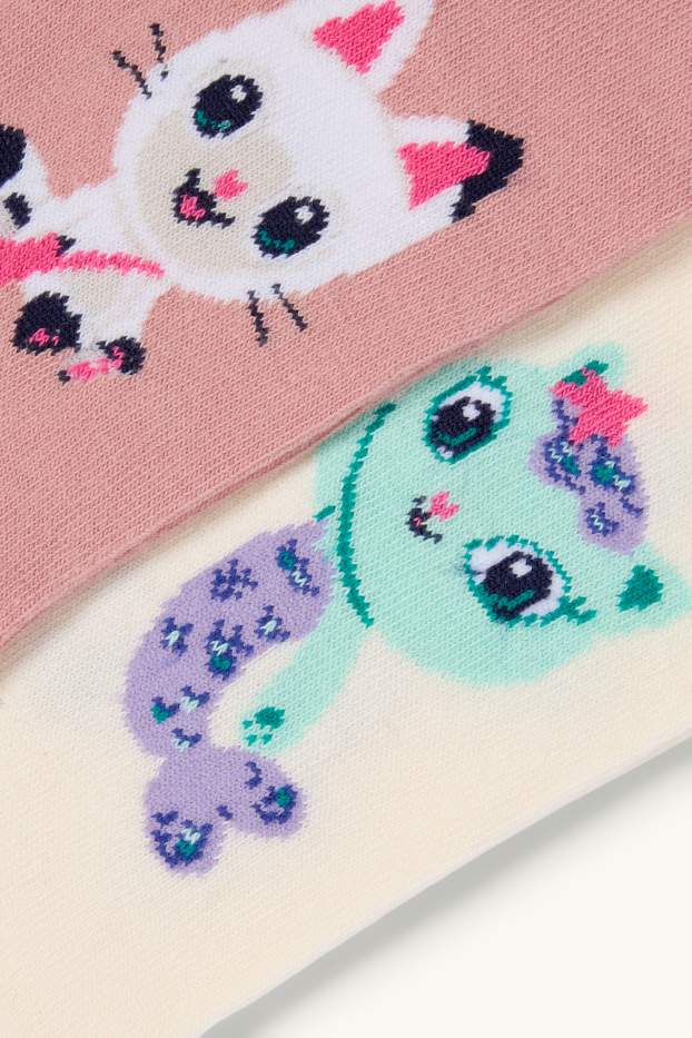 Enfants filles - Lot de 2 - Gabby et la Maison Magique - collants - rose foncé